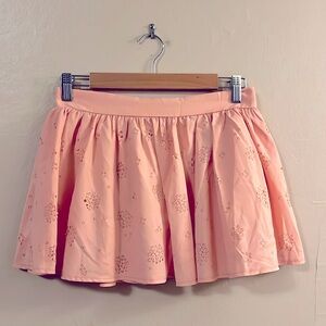 Pink Laser Cut Floral Mini Skirt SP